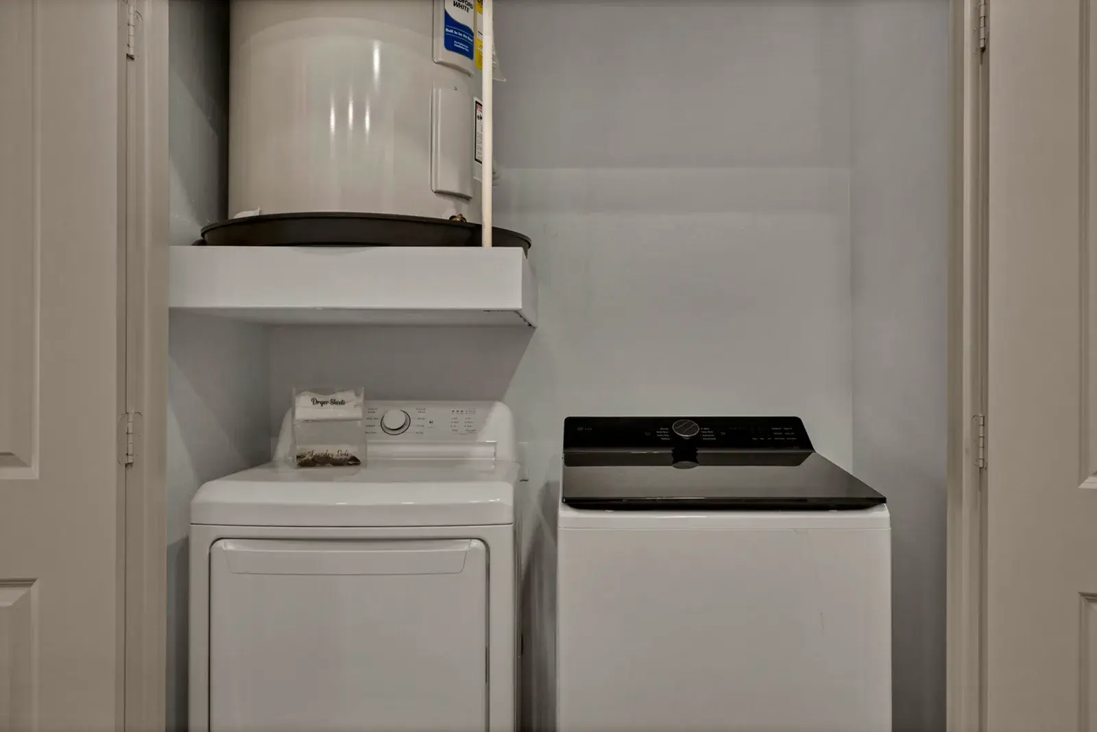 Washer and dryer in a laundry closet