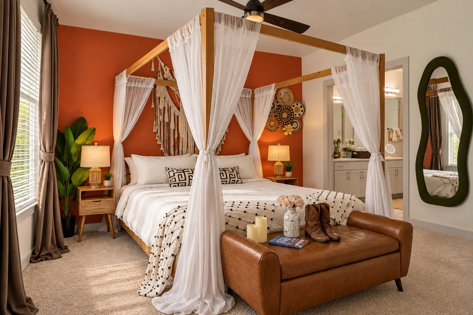 King bedroom with a canopy bed