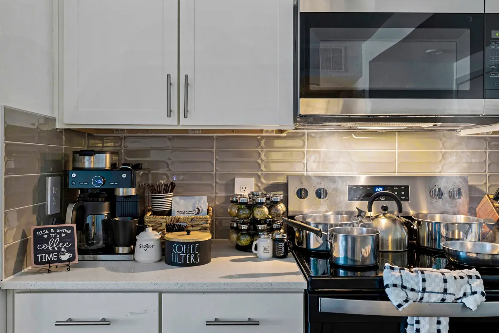 Kitchen with a coffee station