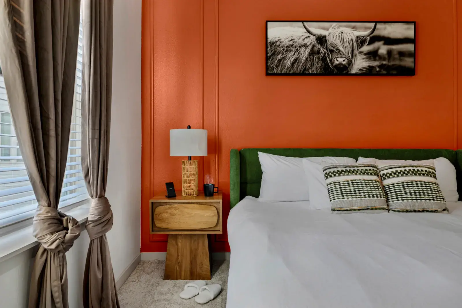 Bedroom with an accent wall