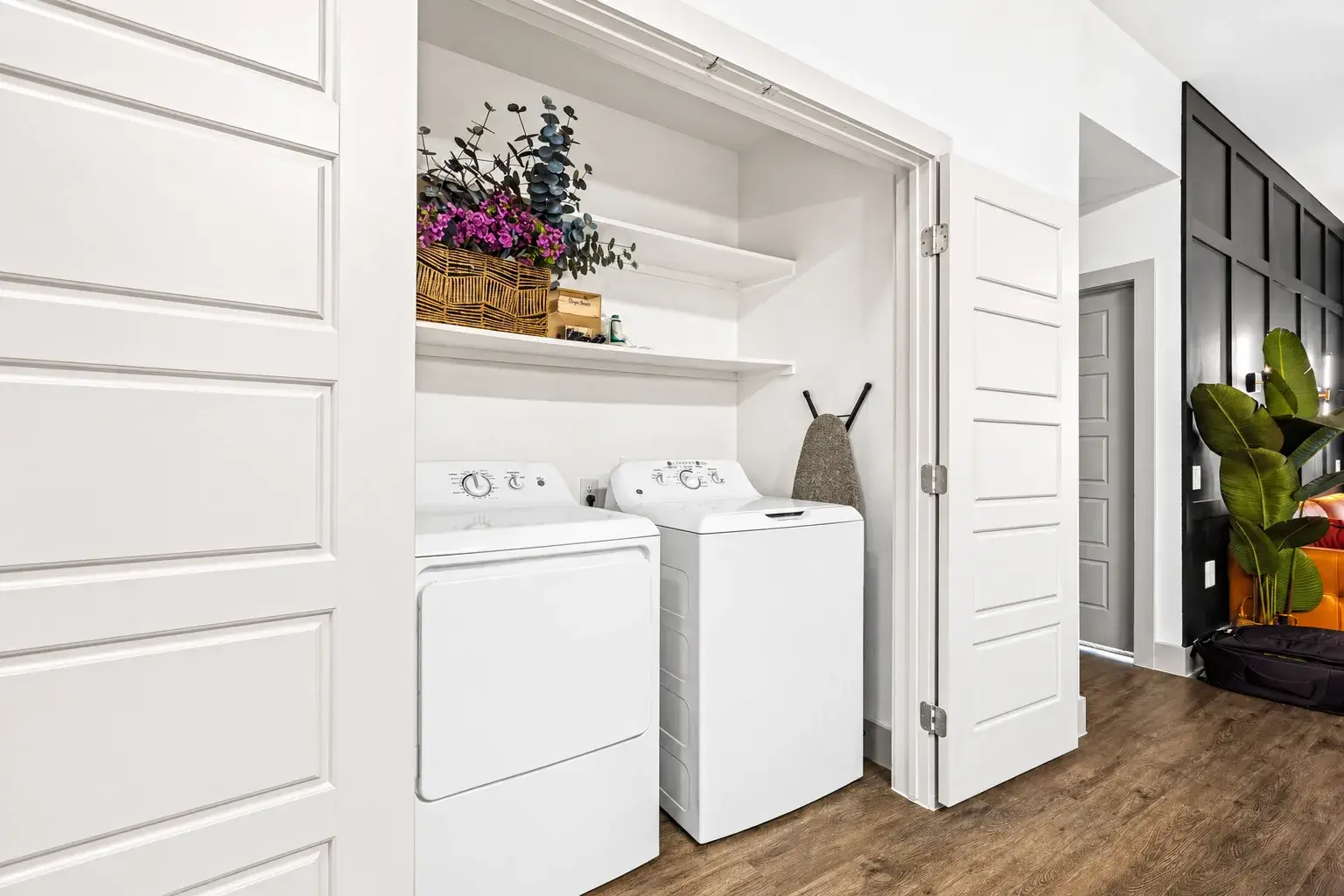 Convenient in-home washer & dryer with stylish built-in laundry space