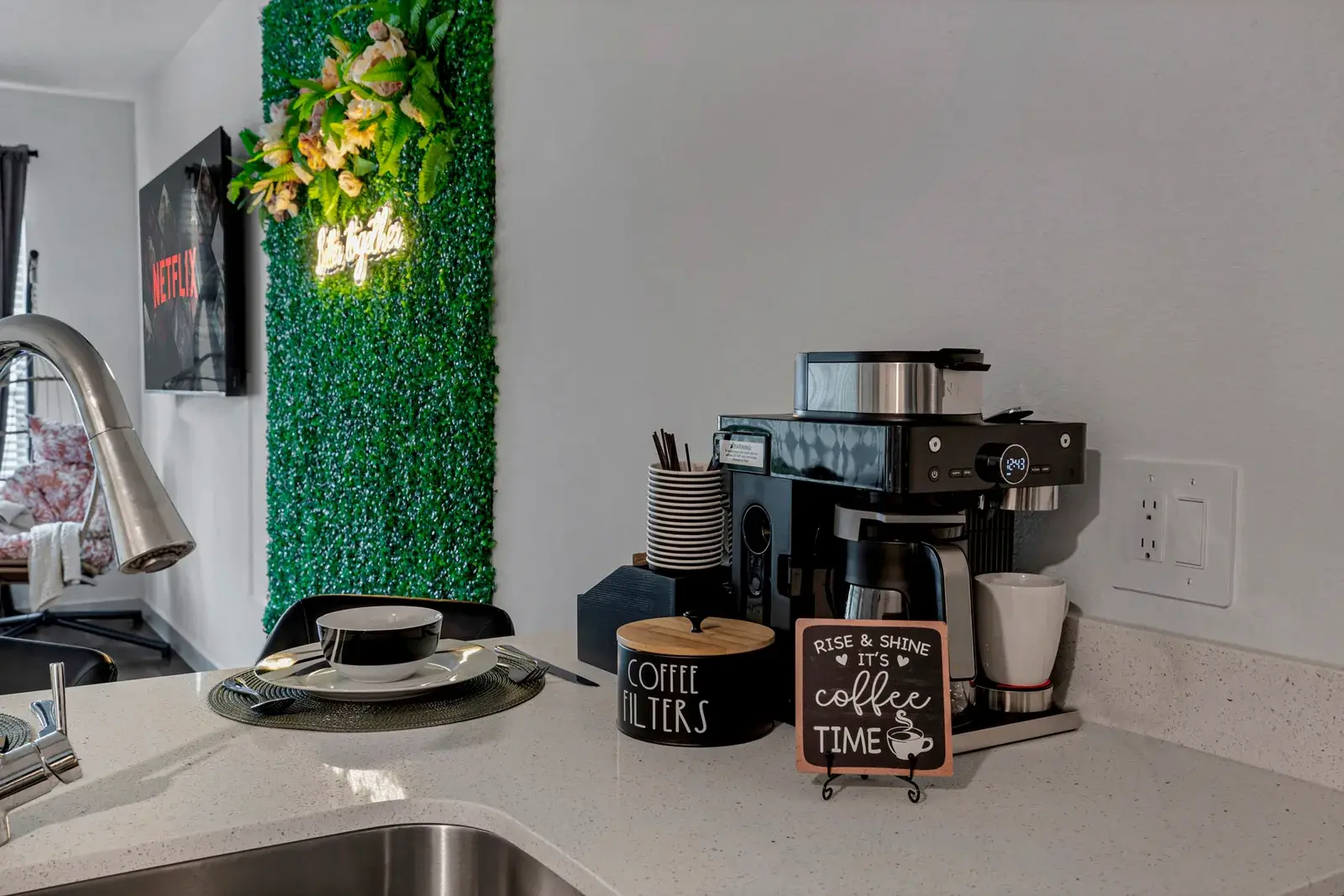 Coffee station in the kitchen