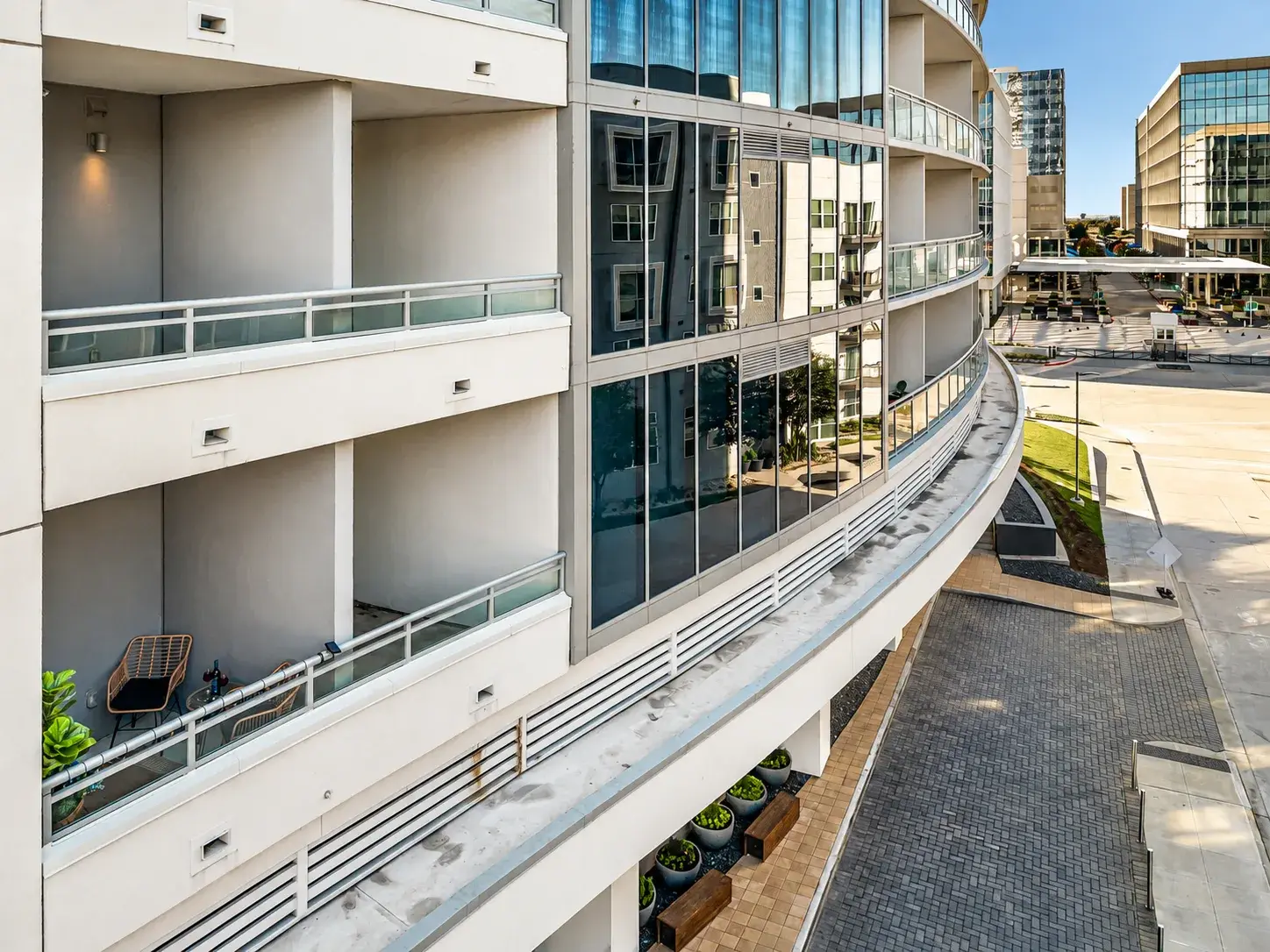 Modern urban retreat with private balcony and sleek contemporary design