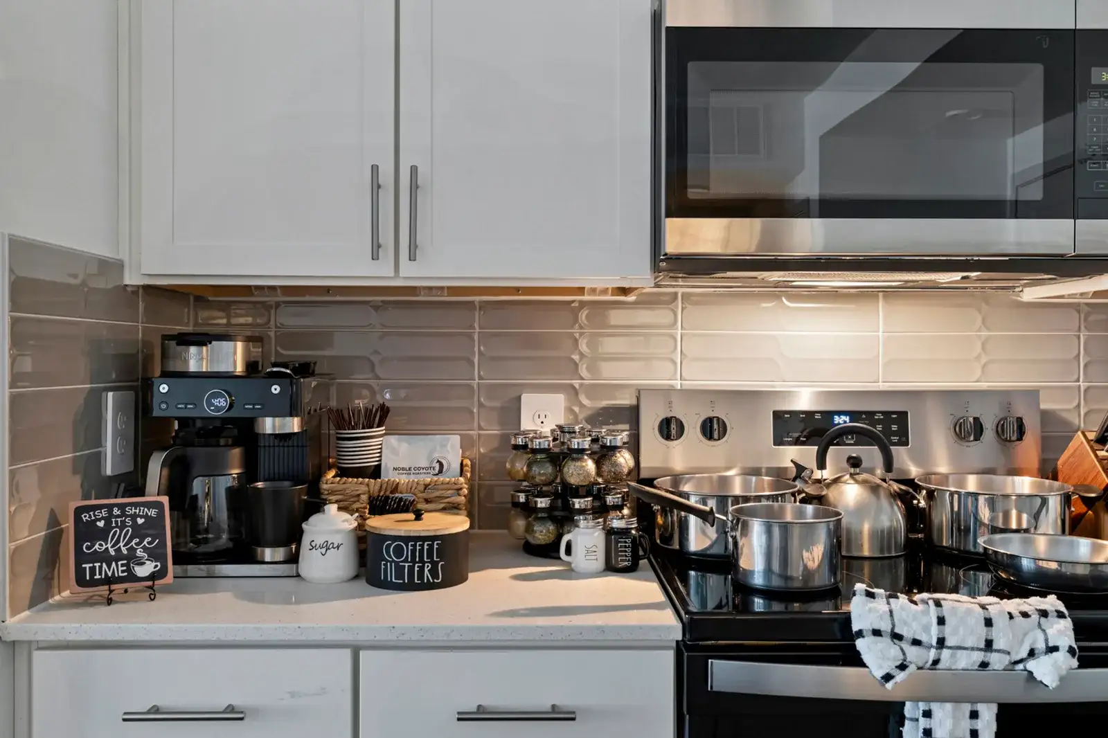 Kitchen with a coffee station