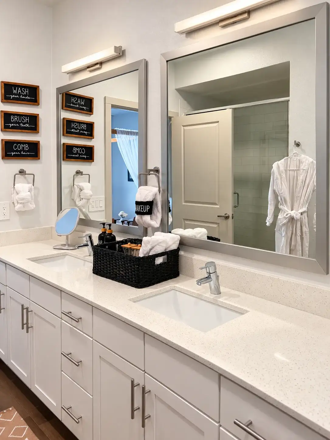 Bathroom with a double vanity
