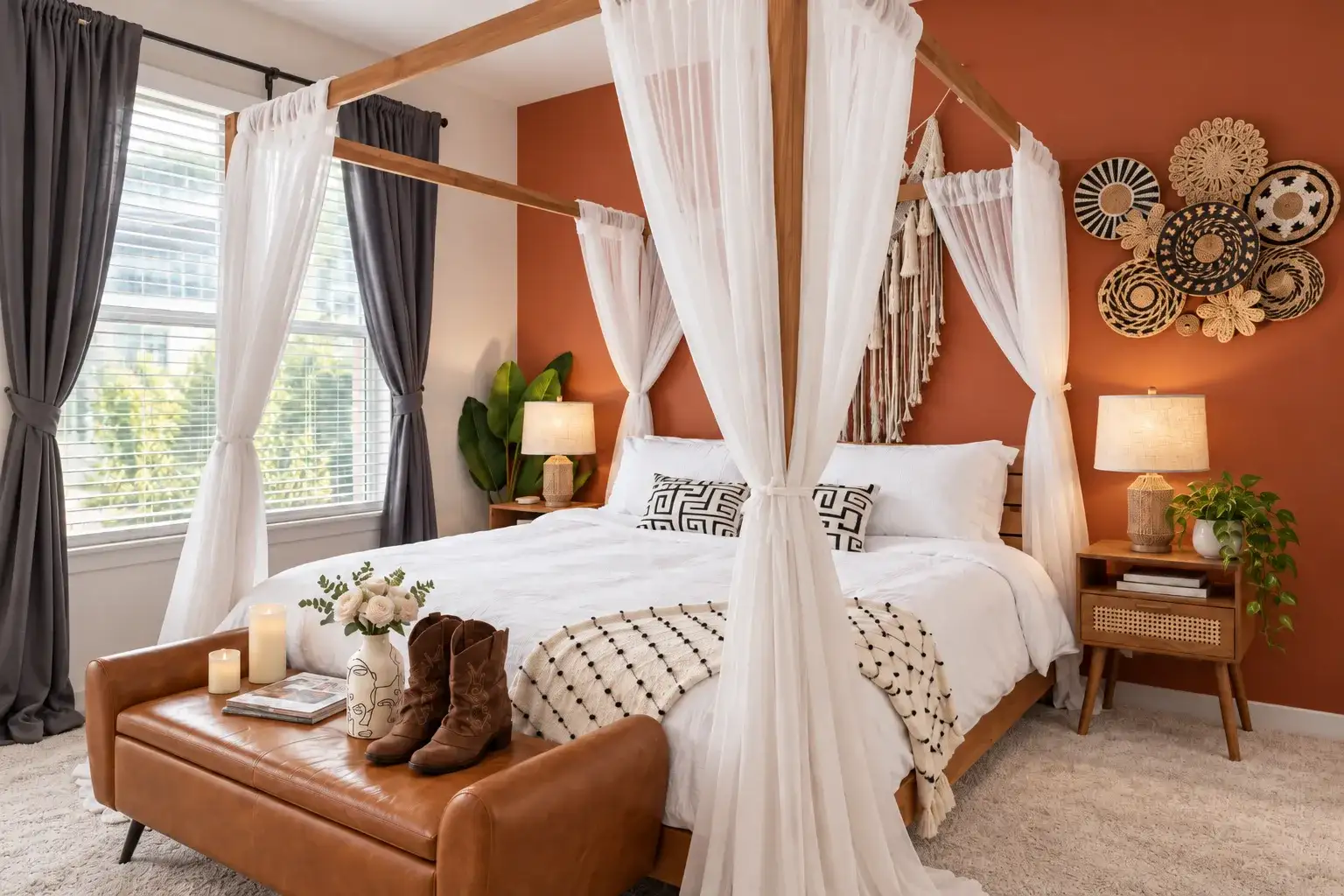 Bedroom with a canopy bed