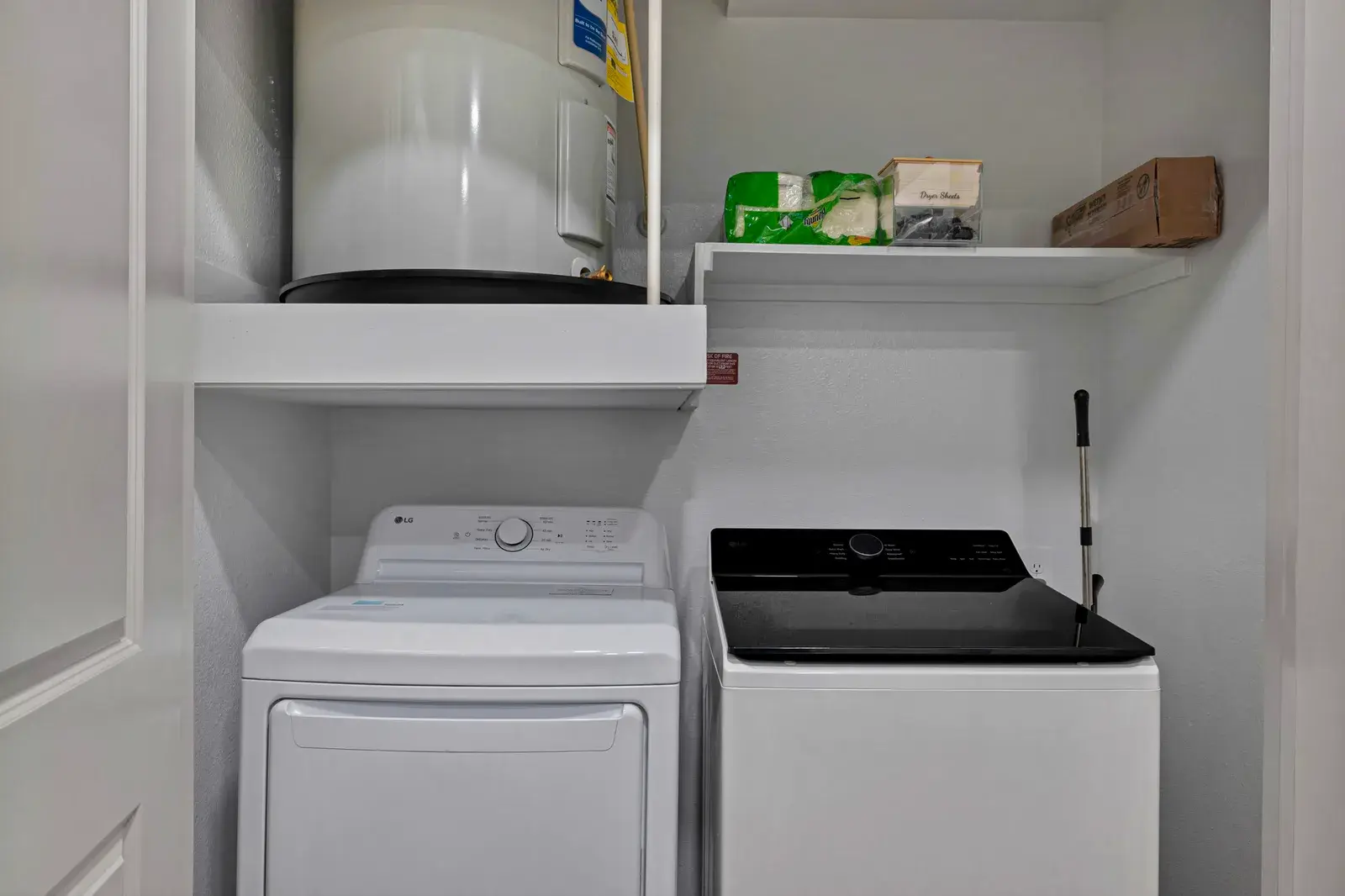 Washer and dryer in a laundry closet