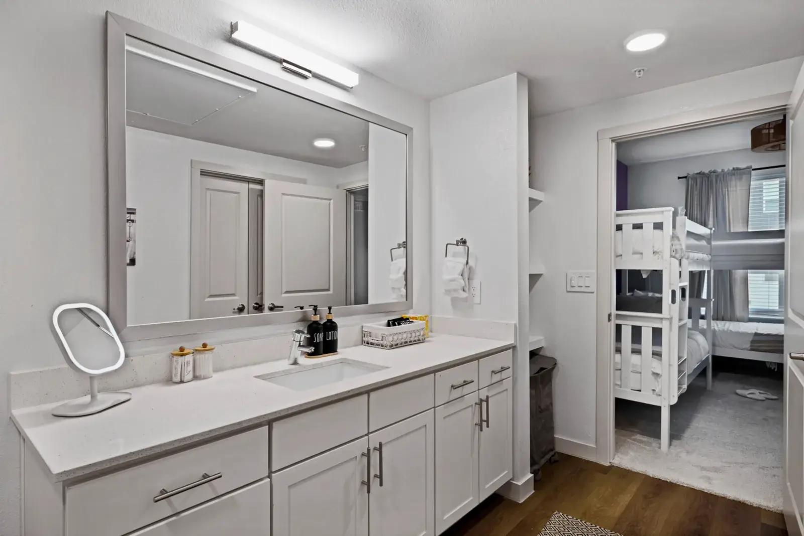 Bathroom next to the bunk room