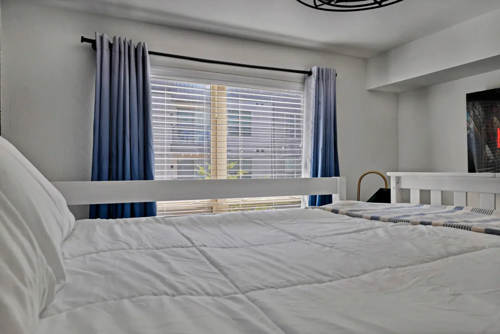 Bedroom with a large window